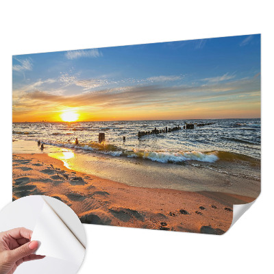 Motivtape­te nach Maß mit dem Motiv „Sonnenuntergang am Strand“