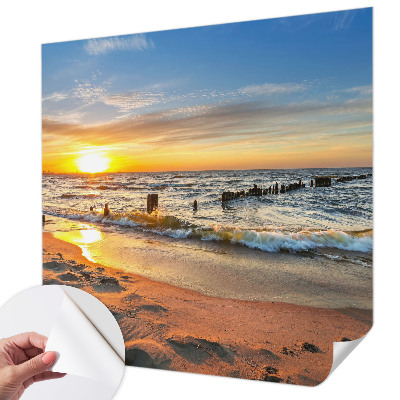 Motivtape­te nach Maß mit dem Motiv „Sonnenuntergang am Strand“