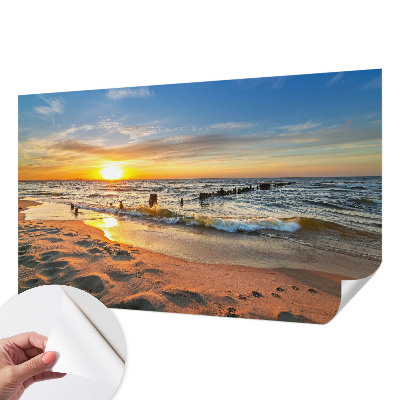 Motivtape­te nach Maß mit dem Motiv „Sonnenuntergang am Strand“