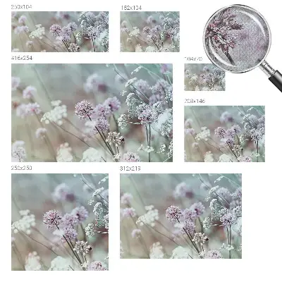 Selbstklebende Fototapete fürs Wohnzimmer mit Motiv aus Wildblumen