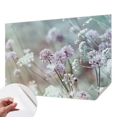 Selbstklebende Fototapete fürs Wohnzimmer mit Motiv aus Wildblumen