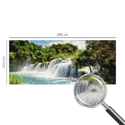 Selbstklebende Fototapete fürs Schlafzimmer mit einem atemberaubenden Wasserfallmotiv