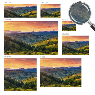 Fototapete in 3D-Optik mit einer Berglandschaft