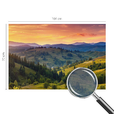 Fototapete in 3D-Optik mit einer Berglandschaft