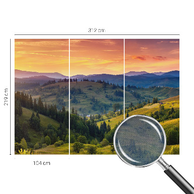 Fototapete in 3D-Optik mit einer Berglandschaft
