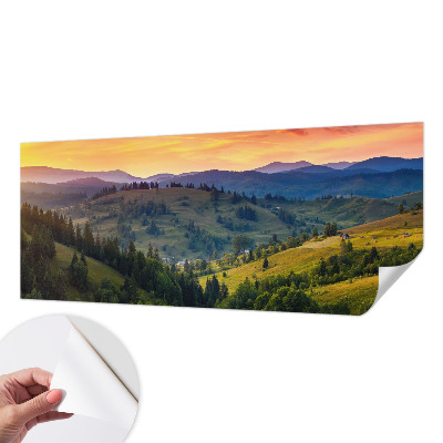 Fototapete in 3D-Optik mit einer Berglandschaft