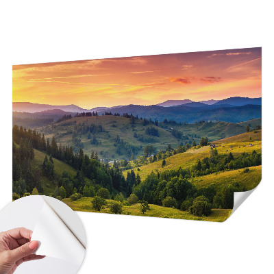 Fototapete in 3D-Optik mit einer Berglandschaft
