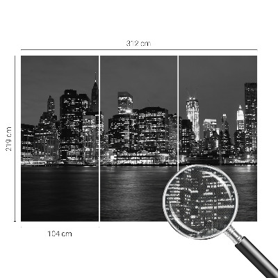 66D-Fototapete fürs Schlafzimmer Nachtmetropole