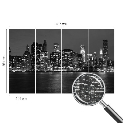 66D-Fototapete fürs Schlafzimmer Nachtmetropole