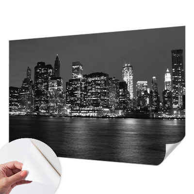 66D-Fototapete fürs Schlafzimmer Nachtmetropole