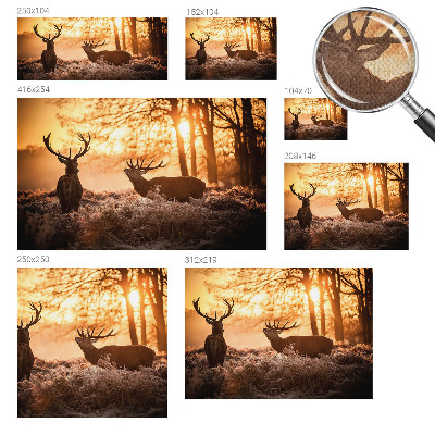 Selbstklebende Fototapete für die Wand mit dem Motiv „Rehe am Morgen“