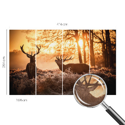 Selbstklebende Fototapete für die Wand mit dem Motiv „Rehe am Morgen“