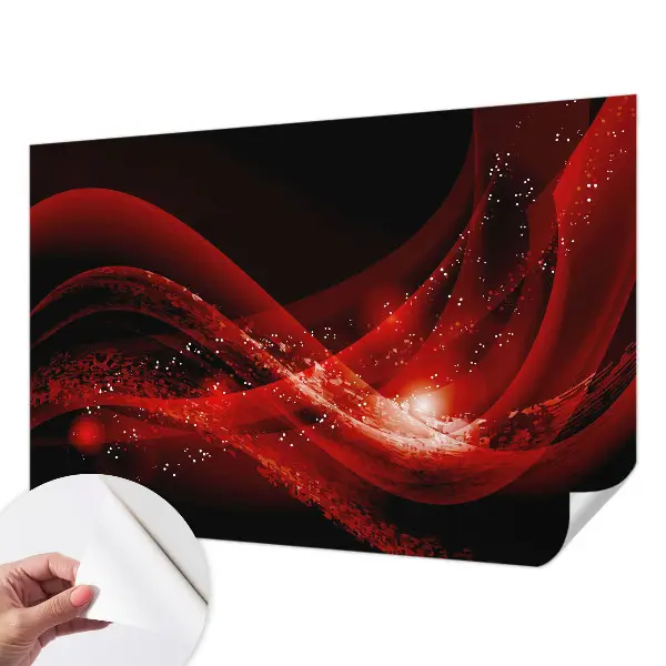 Selbstklebende Fototapete fürs Wohnzimmer mit rotem Wirbelmotiv
