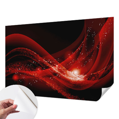 Selbstklebende Fototapete fürs Wohnzimmer mit rotem Wirbelmotiv