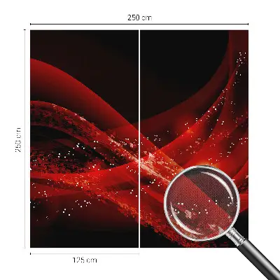Selbstklebende Fototapete fürs Wohnzimmer mit rotem Wirbelmotiv