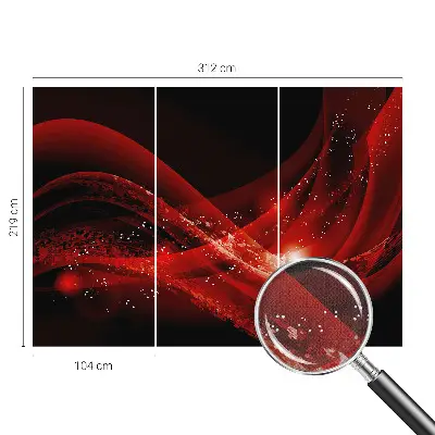 Selbstklebende Fototapete fürs Wohnzimmer mit rotem Wirbelmotiv