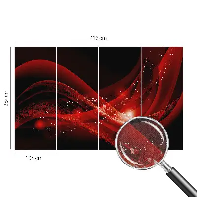Selbstklebende Fototapete fürs Wohnzimmer mit rotem Wirbelmotiv