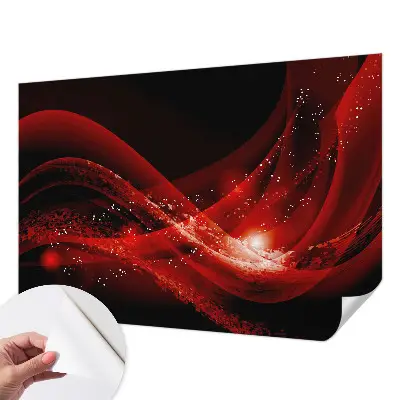 Selbstklebende Fototapete fürs Wohnzimmer mit rotem Wirbelmotiv