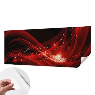 Selbstklebende Fototapete fürs Wohnzimmer mit rotem Wirbelmotiv