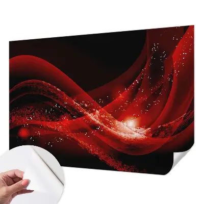 Selbstklebende Fototapete fürs Wohnzimmer mit rotem Wirbelmotiv