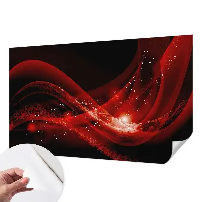 Selbstklebende Fototapete fürs Wohnzimmer mit rotem Wirbelmotiv