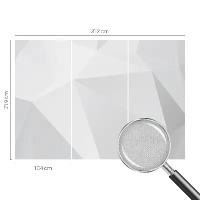 7D-Fototapete mit grauem Dreiecke‑Motiv