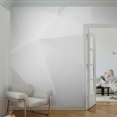 7D-Fototapete mit grauem Dreiecke‑Motiv