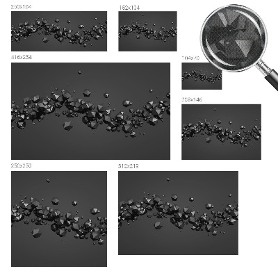 7D-Fototapete fürs Schlafzimmer Schwarze Klumpen