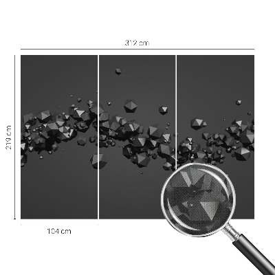 7D-Fototapete fürs Schlafzimmer Schwarze Klumpen