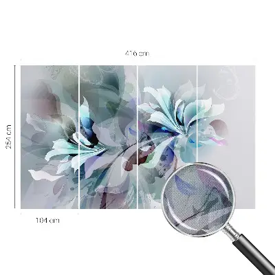 Motivtapete fürs Wohnzimmer mit floraler abstrakter Gestaltung