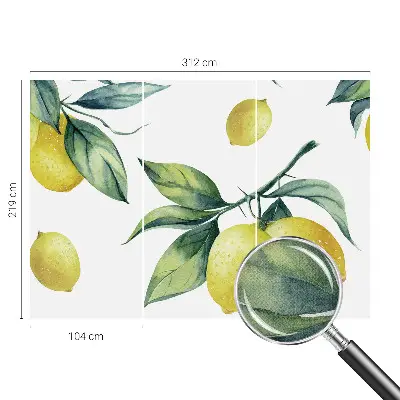 Selbstklebende Fototapete für die Wand mit Zitronenmotiv