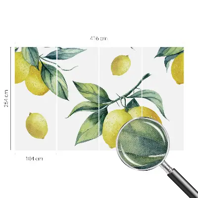 Selbstklebende Fototapete für die Wand mit Zitronenmotiv