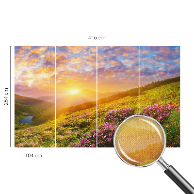 Selbstklebende Fototapete fürs Wohnzimmer mit Motiv 'Bergwesten' für einfache Anbringung