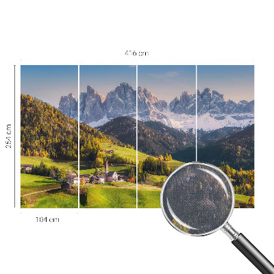 8D-Fototapete mit einer Berglandschaft