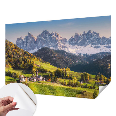 8D-Fototapete mit einer Berglandschaft
