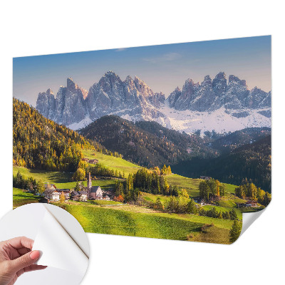 8D-Fototapete mit einer Berglandschaft