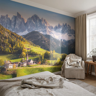 8D-Fototapete mit einer Berglandschaft