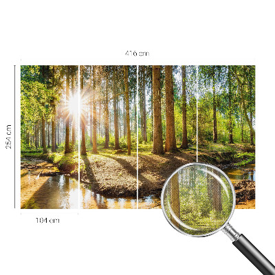 Fototapete in 3D-Optik mit Waldidylle-Motiv