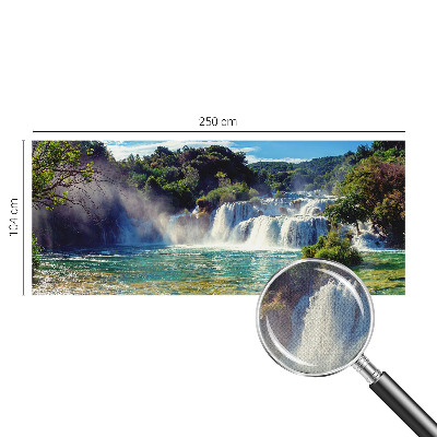 Motivtapete fürs Wohnzimmer mit einer Wasserfalllandschaft