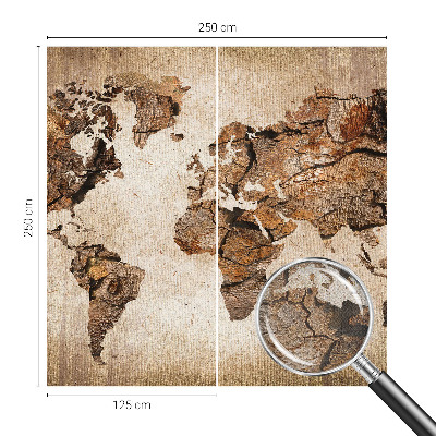 Selbstklebende Fototapete Holzkarte