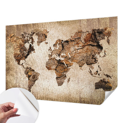 Selbstklebende Fototapete Holzkarte