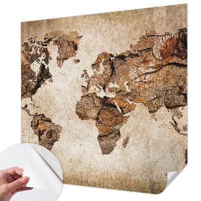 Selbstklebende Fototapete Holzkarte