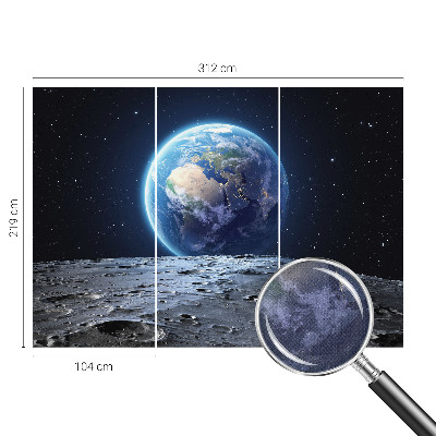 9D-Fototapete fürs Wohnzimmer mit kosmischem Panorama