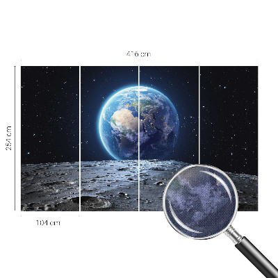 9D-Fototapete fürs Wohnzimmer mit kosmischem Panorama