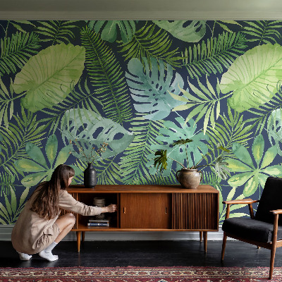 Selbstklebende Fototapete fürs Schlafzimmer Tropische Blätter