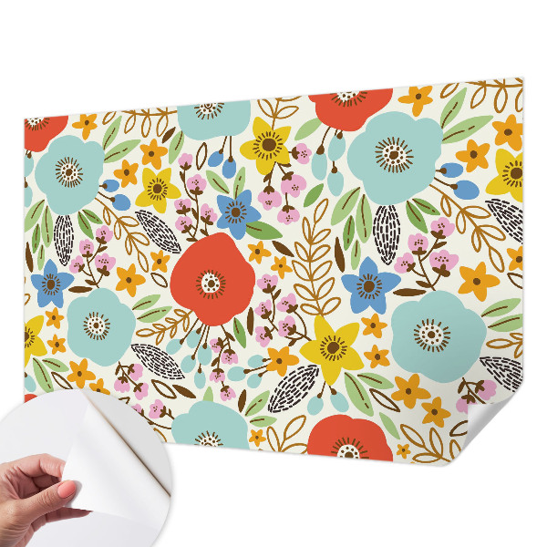 Fototapete in 3D-Optik Blumenmuster