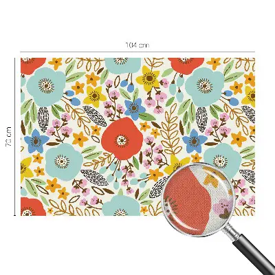 Fototapete in 3D-Optik mit Blumenmuster