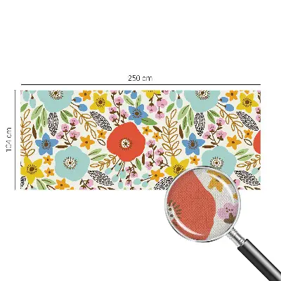 Fototapete in 3D-Optik mit Blumenmuster