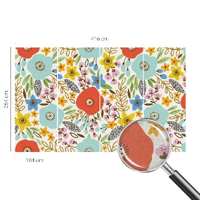 Fototapete in 3D-Optik mit Blumenmuster