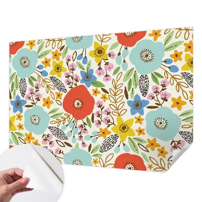 Fototapete in 3D-Optik mit Blumenmuster